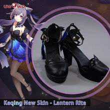 Load image into Gallery viewer, UWOWO Genshin Impact Keqing Cosplay Shoes New Skin Uniform Lantern Rite Outfit Ke Qing Formal Dress Game Halloween High-Heels
