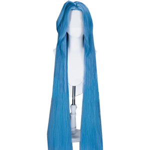 Arcane Jinx Cosplay Powder Cosplay Wig Bun Wig 120cm/150cm Drape Lace Wig Blue Long Hair For Halloween Party Role Play Suit