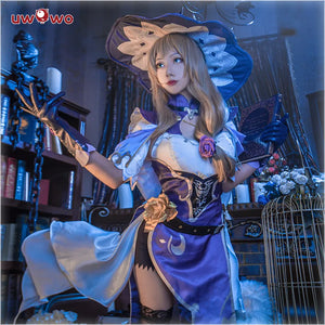 In Stock UWOWO Lisa Cosplay Game Genshin Impact Lisa Witch of Purple Rose Halloween Costume Special The Librarian Sexy Dress