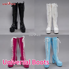 Load image into Gallery viewer, UWOWO Cosplay Shoes Universal Shoes Boots Black Blue White Rose High Tube Boots
