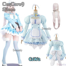 Load image into Gallery viewer, Game Chocola Nekopara Cosplay Costume Clothes Wig Vanilla Suit Cat Girl Maid Costume Lolita Women Skirt Lovable Pink Blue Color
