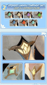 IN STOCK Traveler Lumine Cosplay Costume Game Genshin Impact【S-2XL】DokiDoki-SSR Lumine Cosplay Wig Shoes Halloween Plus Size