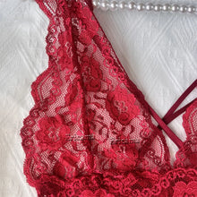 Load image into Gallery viewer, Sexy Lingerie Lace Transparent Lingerie Set Bodysuit For Women Hollow Out Underwear Lace Up Teddy Erotic Lingerie Babydoll
