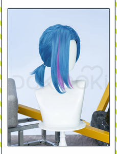 IN STOCK Jinxx Wig Game DokiDoki-R Women 38cm Hair Jinxx Cosplay Mask Tattoo Necklace Nails Bun Wig Luminous Ball Free Cap