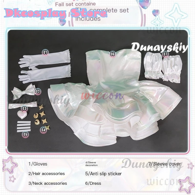 KAngel Cosplay Costume NEEDY GIRL OVERDOSE Fantasy Anniversary Colorful Dress Overload Lolita Outfit Laser Skirts Ribbon Wig