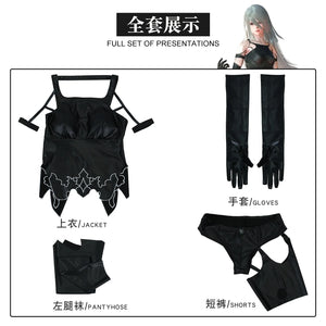 Game NieR:Automata A2 Cosplay Costume Wig Sexy Black Battle Suit For Women Girl Handsome Halloween Party A2 Role Play Outfit