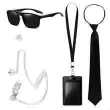 Load image into Gallery viewer, Security Guard Cosplay Costume including Black Glasses Earpiece And Neck Tie
