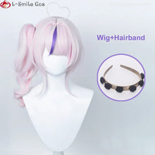 Load image into Gallery viewer, VTuber NIJISANJI lLUNA Maria Marionette Cosplay Wig 42cm Short Pink Ponytail Heat Resistant Synthetic Hair Party Wigs + Wig Cap

