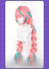 Load image into Gallery viewer, UWOWO Varesa Wig Game Genshin Impact Varesa Cosplay Wig With Ponytail Long Pink and Green Hair
