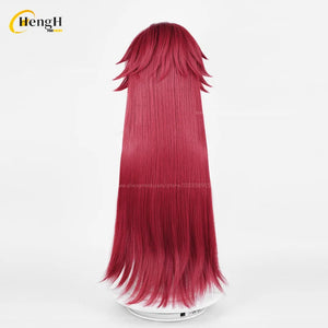 In Stock Anime Grell Sutcliff Synthetic Hair Unisex 90cm Rose Red Wig Heat Resistant Hair Halloween Cosplay Anime Wigs + Wig Cap