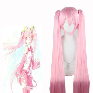 Hair Miku Cosplay Wig Long Heat Resistant Synthetic Hair Clip Ponytails Wigs + Wig Cap