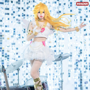 HOLOUN Panty & Stocking with Garterbelt Anime Panty Anarchy Cosplay Costume Wig Top Skirt  Cos Convention Daily Wear Halloween