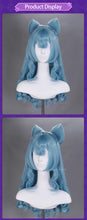 Load image into Gallery viewer, UWOWO Yumemizuki Mizuki Wig Game Genshin Impact Yumemizuki Mizuki Cosplay Wig With Bow Long Dark Blue Hair
