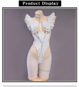 IN STOCK UWOWO 2D Le Malinn Cosplay with Ears Live Cosplay Rabbit Costume Bodysuit Outfit Onepiece For Girls Women