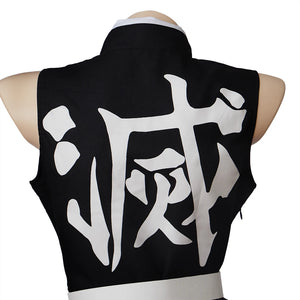 In Stock Anime Female Uzui Tengen Himejima Gyomei Cosplay Suit Women Sexy Black Dress Uzui Tengen Kimono Suit Halloween