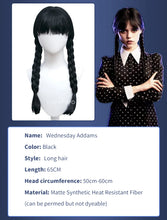 Load image into Gallery viewer, IN STOCK UWOWO Wednesday Halloween Wig Addams Cosplay Wig Women Long Braided Hair
