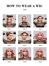Load image into Gallery viewer, Demon Slayer Kanroji Mitsuri Cosplay Wig Ombre Pink Corn Perm Plait Synthetic Long Braided Wig Anime Coser Cute Girl Wig Party
