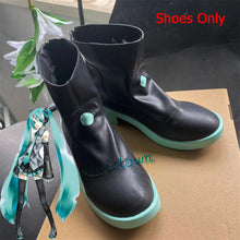 Load image into Gallery viewer, Anime Miku Cosplay Costume Wig Shoes Japan Leather Midi Dress Miku Cosplay Female Halloween Costume Girls JK Uniform Women Men
