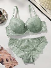 Load image into Gallery viewer, Bestseller Women&#39;s Lace Underwire Bra Set with Padded Push Up Cups Sexy Comfortable Lingerie Bikini Set S-XL Viomisha
