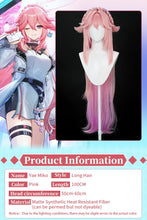 Load image into Gallery viewer, UWOWO Yae Miko Cosplay Wig Genshin Impact Fanart Yae Miko Illustration Hair 100cm Pink Long Hair Halloween Cosplay Wig
