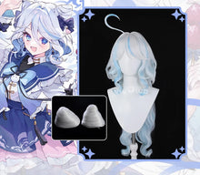 Load image into Gallery viewer, UWOWO Genshin Impact Fanart Furina Chinese Style  Focalors Cospaly Wig Light Blue And Silver Hair Two Styles
