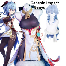 Load image into Gallery viewer, Game Genshin Impact Cosplay Ganyu Costume Shoes Horns Wig Cosplay Anime Game Gan Yu Women Outfit Anime Halloween Party Fancy
