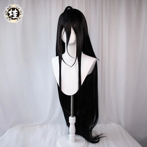 UWOWO Anime Overlord Albedo Cosplay Wig Cosplay Costume Wigs 120cm Deep Purple Black Long Hair Halloween Cosplay Wigs