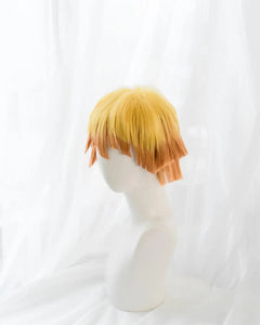 UWOWO Zenitsu Cosplay Wig Zenitsu 25cm Short Yellow Orange Gradient Short Hair