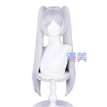 Load image into Gallery viewer, Anime Frieren Cosplay Wig 68cm Silver White Two Ponytails Heat Resistant Synthetic Hair + Wig Cap
