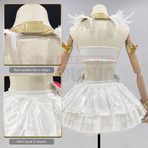 HOLOUN Panty & Stocking with Garterbelt Anime Panty Anarchy Cosplay Costume Wig Top Skirt  Cos Convention Daily Wear Halloween