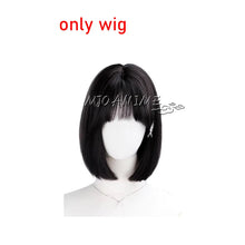 Load image into Gallery viewer, Sua Cosplay Costume Wig Anime Alien Stage Cosplay Costume Microphone White Dress Earrings Short Black Wig Sua Cosplay Clothing
