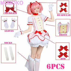 Cosplay Anime Magical Girl Kaname Madoka Cosplay Costume Bow Arrow Magica Kaname Dress Wig Kaname Madoka Outfits for Comic Con