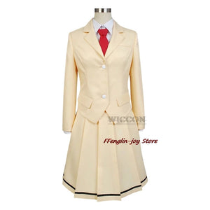 Anime WataMote Tomoko Kuroki Cosplay Costume Women Girls Lovely Yellow Jk Skirt Uniform Outfits Halloween Suit Wig roleplay