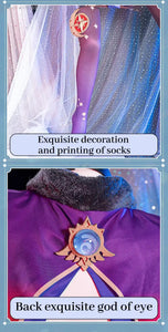 Game Genshin Impact Mona Anime Cosplay Costumes Halloween Costume for Women Ganyu Cosplay Feminino Uniform Suit Wig Clothing