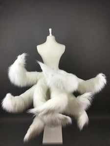 Game LOL Cosplay Costumes Fox LOL Ahri Nine Tailed Upgraded Transform-model Tail Cosplay White 3 Sizes