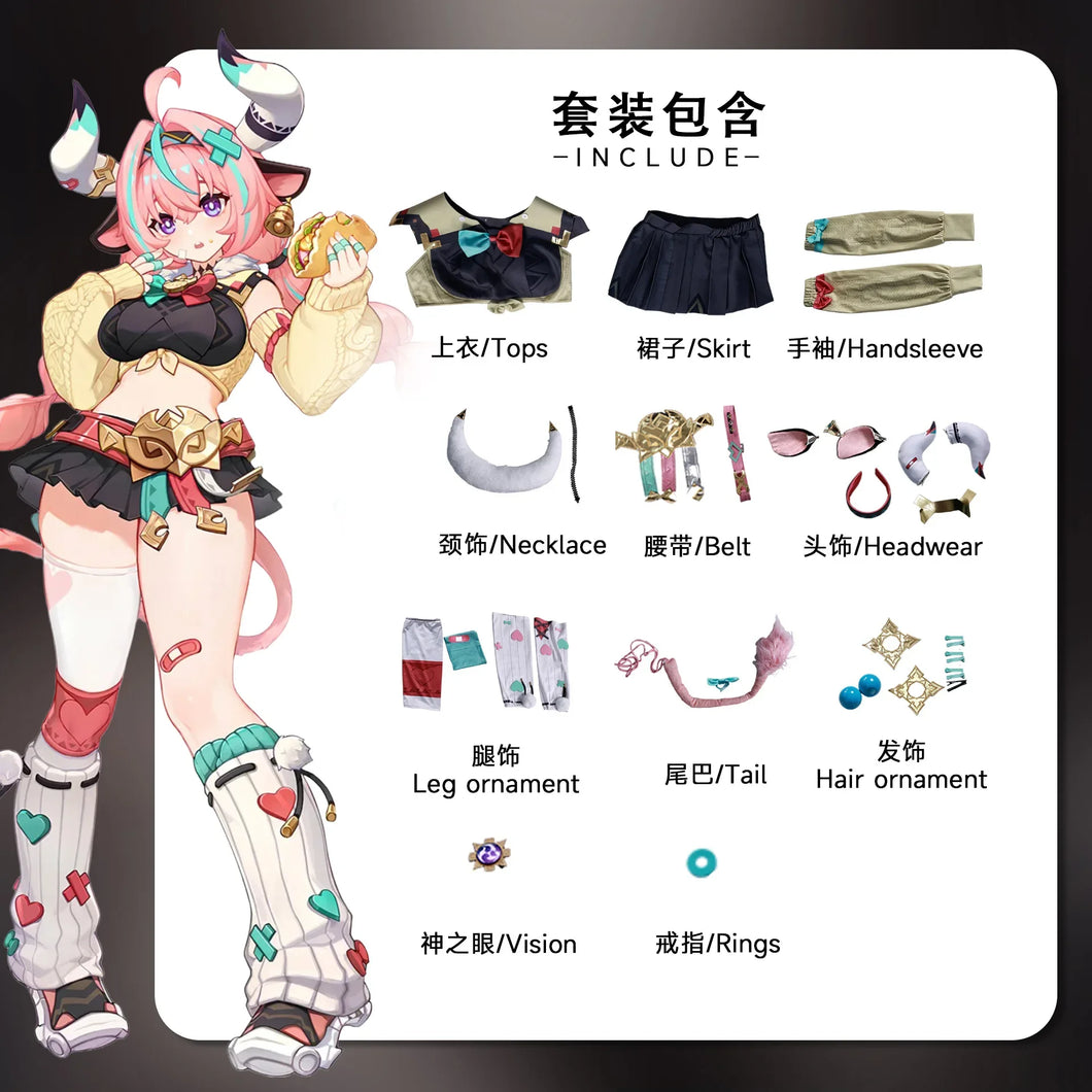 Varesa Cosplay Game Genshin Impact Costume Outfit Cosplay Dress Carnival Halloween Comic Animation Party Clothing Wig Shoes Suit