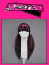 Load image into Gallery viewer, IN STOCK UWOWO Draculauraa Cosplay Wig  Long Hair 60CM Long Black Pink Wig Heat Resistant Halloween Cosplay Outfit Wig
