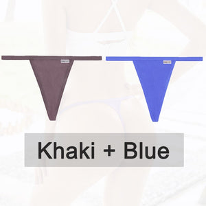 2PCS/Set Cotton Panties Sexy G-String Women&#39;s Underwear T-Back Lingerie for Female Panties Underpants Briefs Thong Intimates