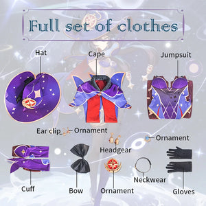 Game Genshin Impact Mona Anime Cosplay Costumes Halloween Costume for Women Ganyu Cosplay Feminino Uniform Suit Wig Clothing