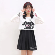 Load image into Gallery viewer, Japanese Kawaii Bunny Rabbit Lolita Dress Cute Comic Black Two Piece Set Cosplay Long Sleeve Casual Loose Girl Mini Dresses 2022

