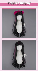 IN STOCK UWOWO Draculauraa Wig Little Devil Cosplay With Cape Wig Black and Pink 75CM Long Hair Heat Resistant Halloween Wig