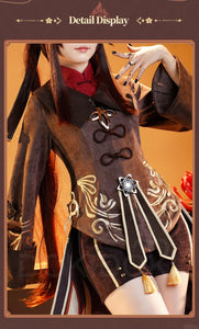 IN STOCK Hutao Cosplay Game Genshin Impact Cosplay【Size S-XXL】DokiDoki-SR HuTao Costume Metal Accessories Halloween Plus Size