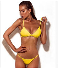 Load image into Gallery viewer, Multi-Color Real Shot Solid Color Best Selling Bikini Swimsuit Bikini Three-Point Vacation Beach Swimsuit Suit Swimwear Women
