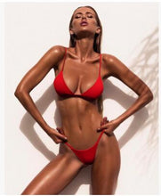 Load image into Gallery viewer, Multi-Color Real Shot Solid Color Best Selling Bikini Swimsuit Bikini Three-Point Vacation Beach Swimsuit Suit Swimwear Women
