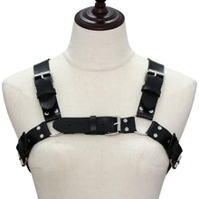 Load image into Gallery viewer, Women Men Sexy Punk Chest Harness Adjustable Caged Metal Body Chain PU Leather Choker Statement Necklace Party Clubwear
