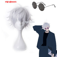 Load image into Gallery viewer, Gojo Satoru Cosplay Wigs Anime Jujutsu Kaisen Gojo Short Heat Resistant Synthetic Hair with Wig Cap - CosCouture
