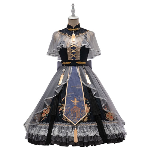 Lolita Original Dress Design Misty Garden Chinoiserie Cosplay Costume - CosCouture