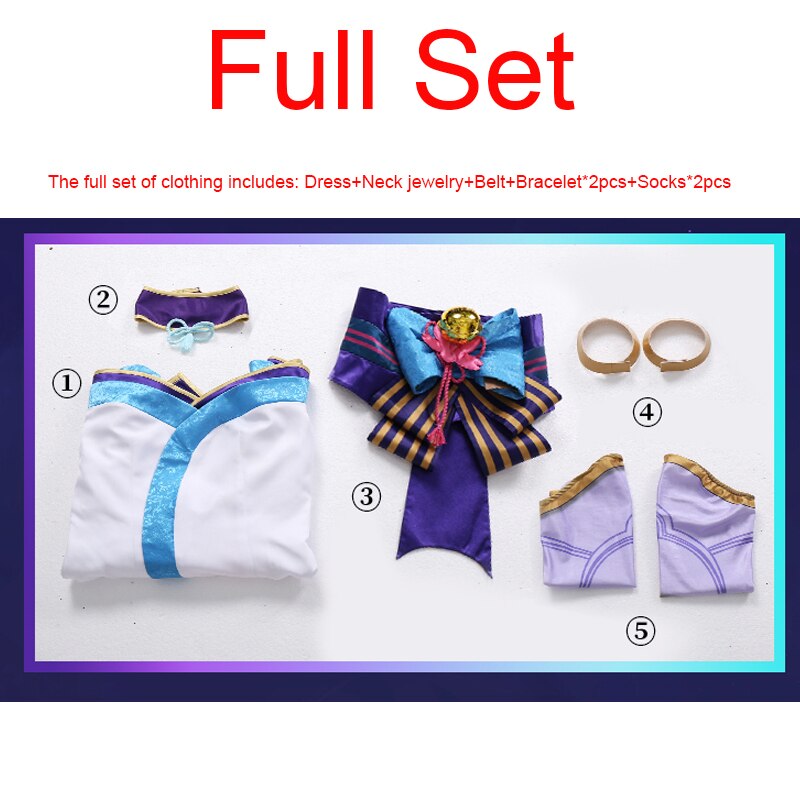2020 Game Ahri Cosplay Costume LOL Ahri Spirit Blossom Wigs The Nine-Tailed Fox Costume Halloween Woman Dress Game Uniform Set - CosCouture