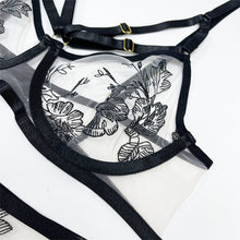 Load image into Gallery viewer, Ellolace Erotic Lingerie Set Woman 3 Pieces Sensual Embroidery Transparent Brief Sets Fancy Garters Luxury Lace Sexy Outfits
