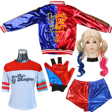 Load image into Gallery viewer, New Harley Quinn Cosplay Costumes Adult Women  Suit with Wig Gloves - CosCouture
